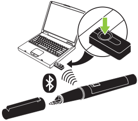Image of pairing the Eno receiver and stylus