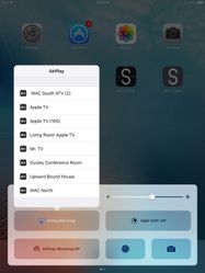 Example of AirPlay menu on an iPad