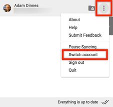 Image of Switch Account setting