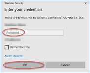 Screenshot of Enter Your Windows Credentials Screen
