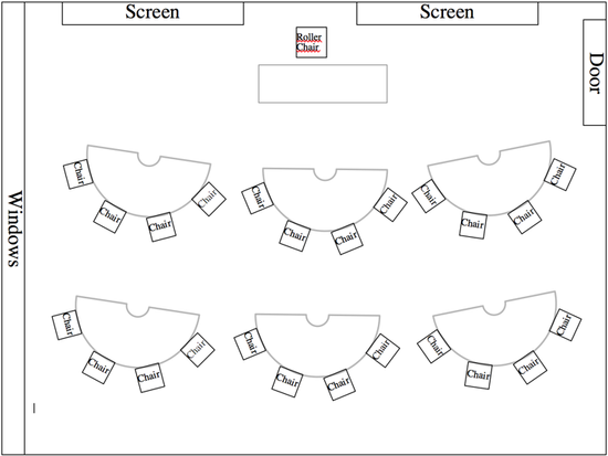 SC 116 standard classroom layout diagram